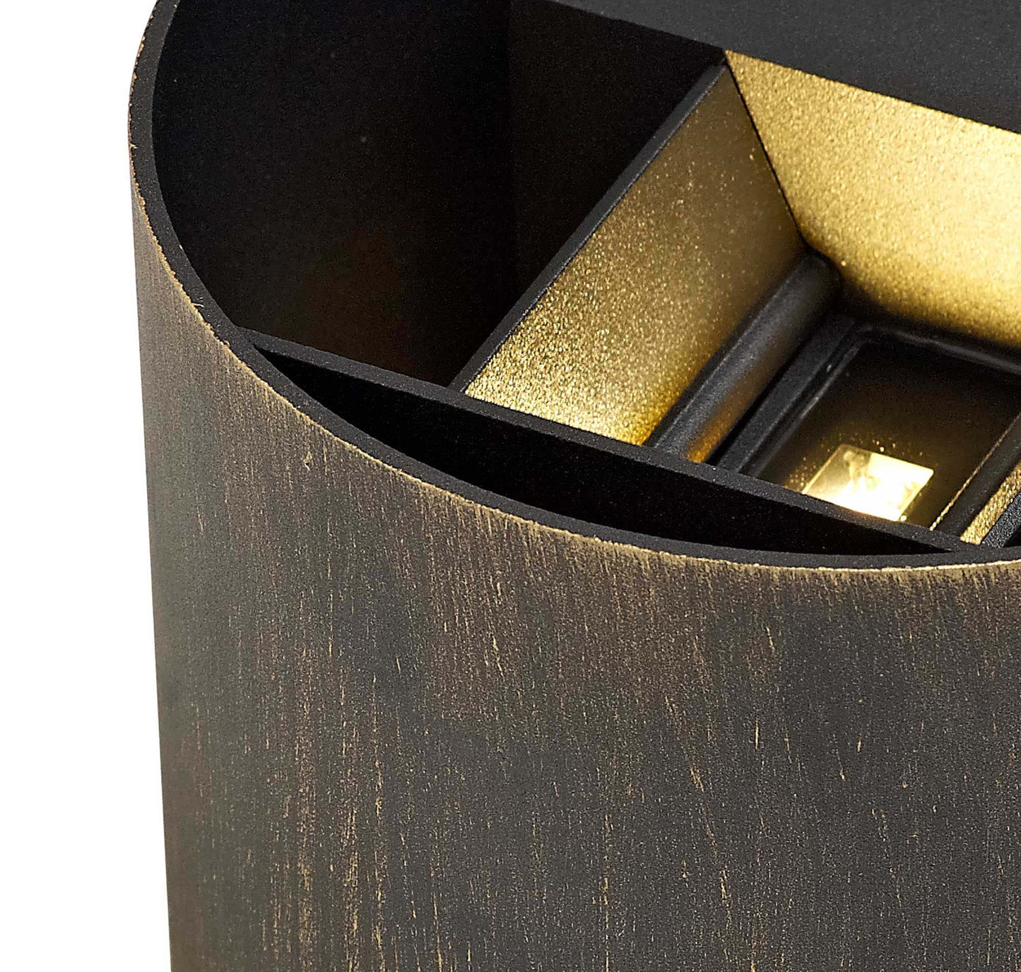 Selby Up & Downward Lighting Wall Lamp, 2 x 3W LED, 3000K, 410lm, IP54, Black and Gold, 3yrs Warranty