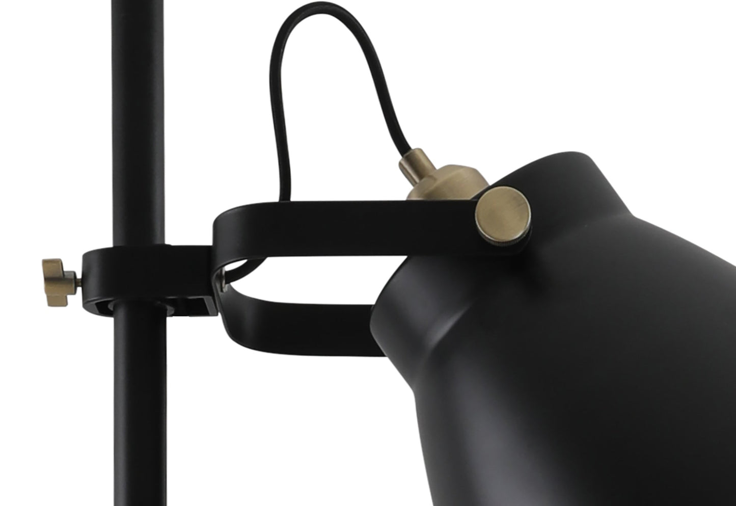 Snelson Adjustable Floor Lamp, 1 x E27, Matt Black and Antique Brass and Khaki