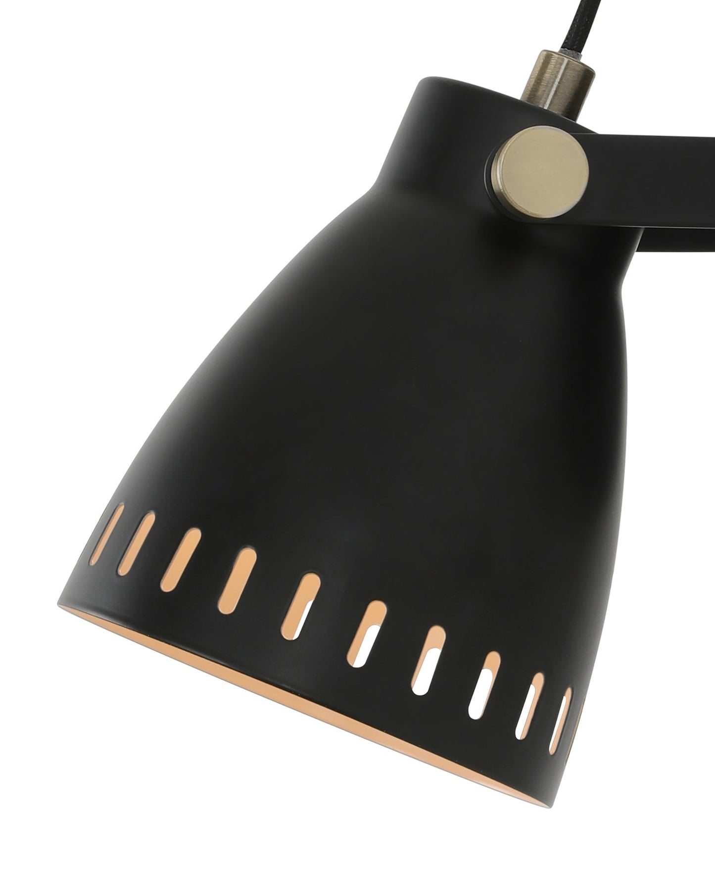 Snelson Adjustable Switched Wall Lamp, 1 x E27, Matt Black and Antique Brass and Khaki
