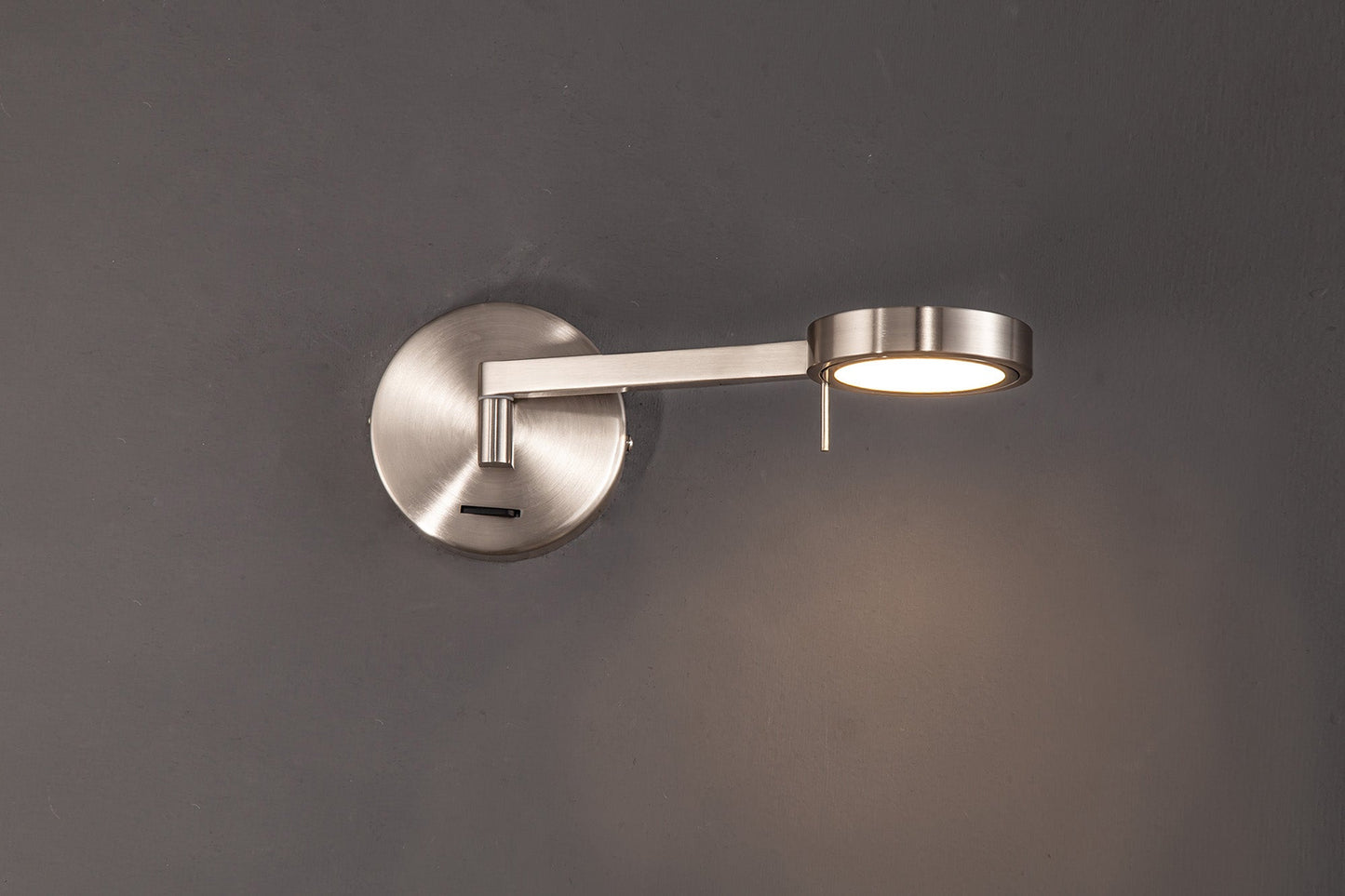 Somerford Switched Adjustable Wall Lamp and Reader, 1 x 8W LED, 3000K, Satin Nickel, 3yrs Warranty