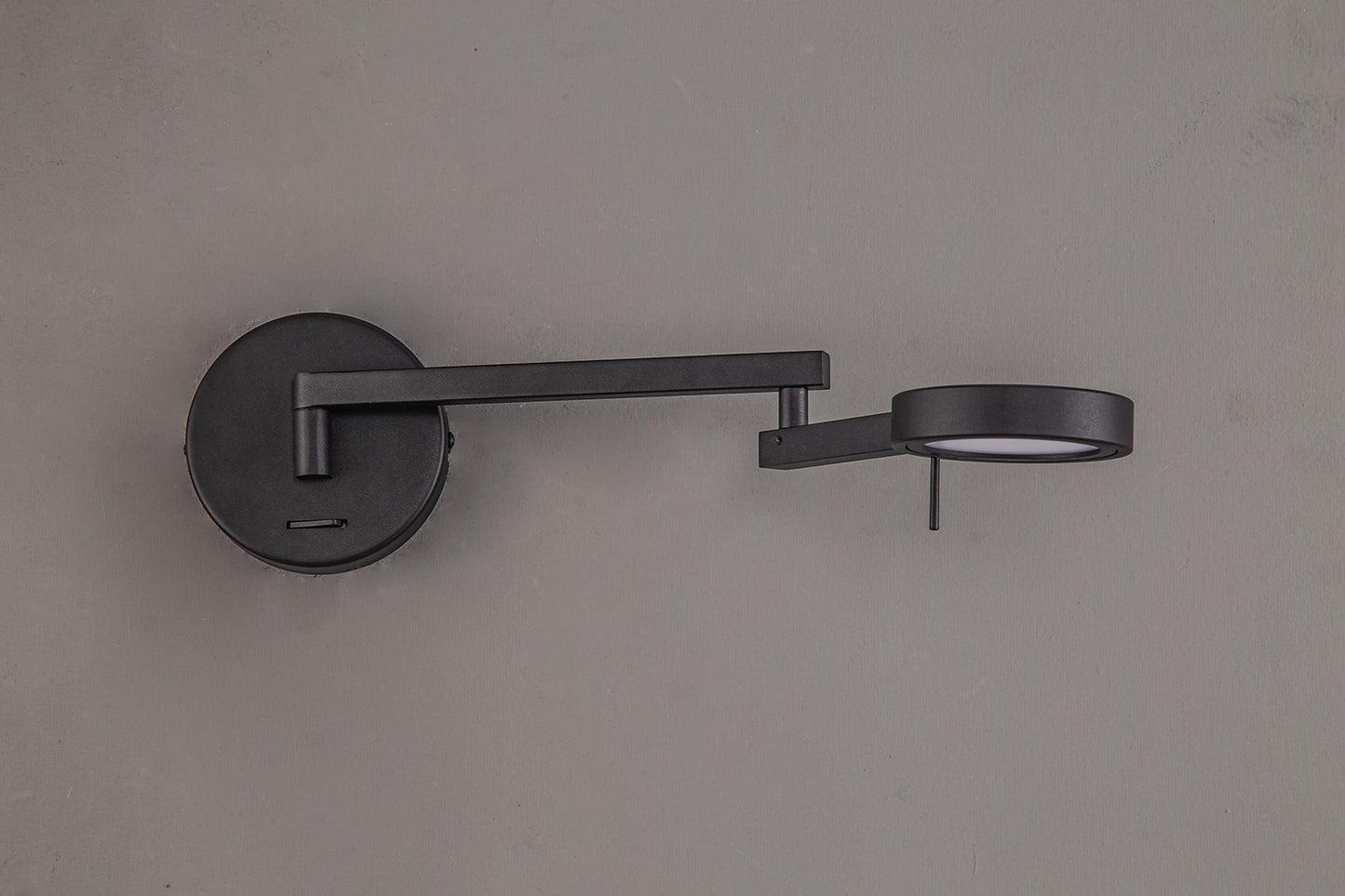 Somerford Switched Adjustable Swing Arm Wall Lamp and Reader, 1 x 8W LED, 3000K, Sand Black, 3yrs Warranty