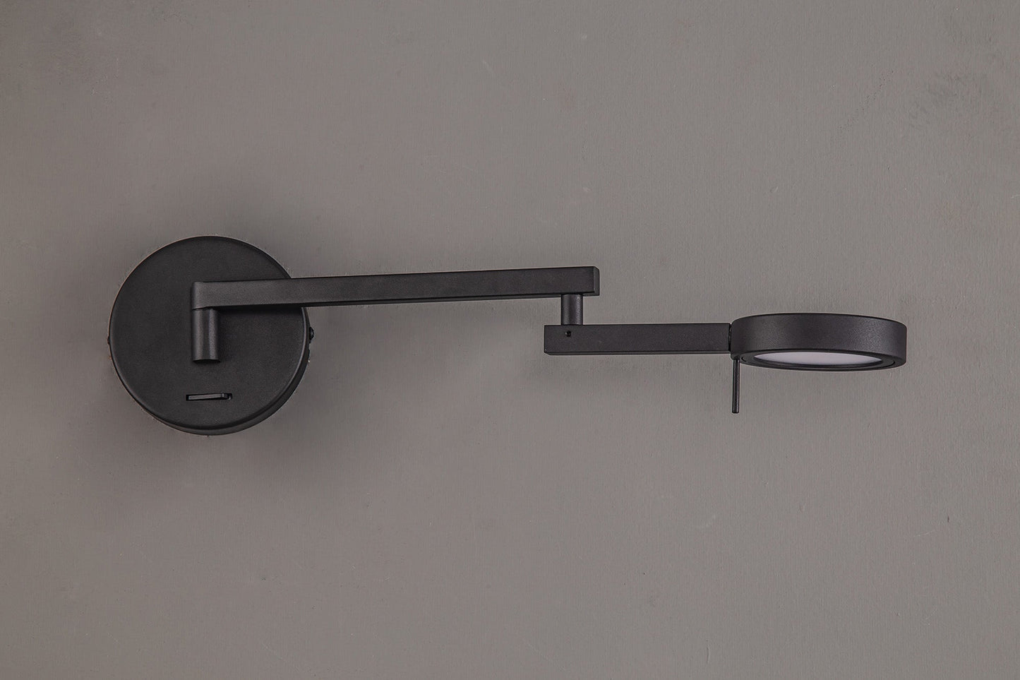 Somerford Switched Adjustable Swing Arm Wall Lamp and Reader, 1 x 8W LED, 3000K, Sand Black, 3yrs Warranty