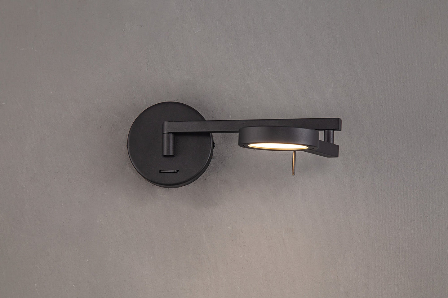 Somerford Switched Adjustable Swing Arm Wall Lamp and Reader, 1 x 8W LED, 3000K, Sand Black, 3yrs Warranty