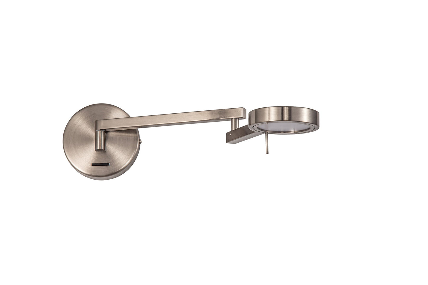 Somerford Switched Adjustable Swing Arm Wall Lamp and Reader, 1 x 8W LED, 3000K, Satin Nickel, 3yrs Warranty