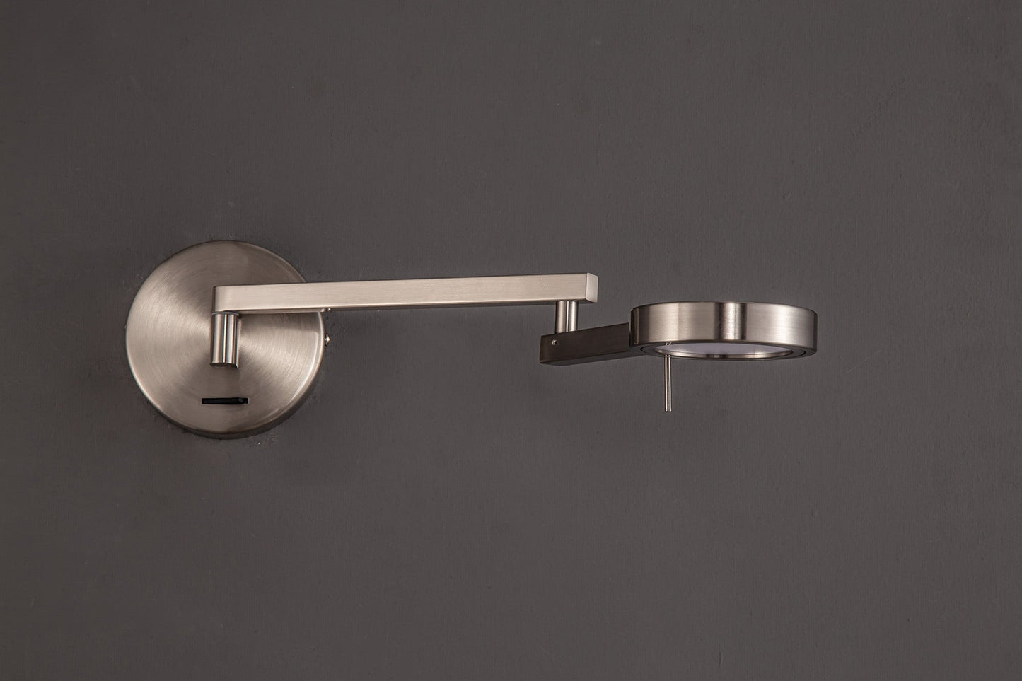 Somerford Switched Adjustable Swing Arm Wall Lamp and Reader, 1 x 8W LED, 3000K, Satin Nickel, 3yrs Warranty