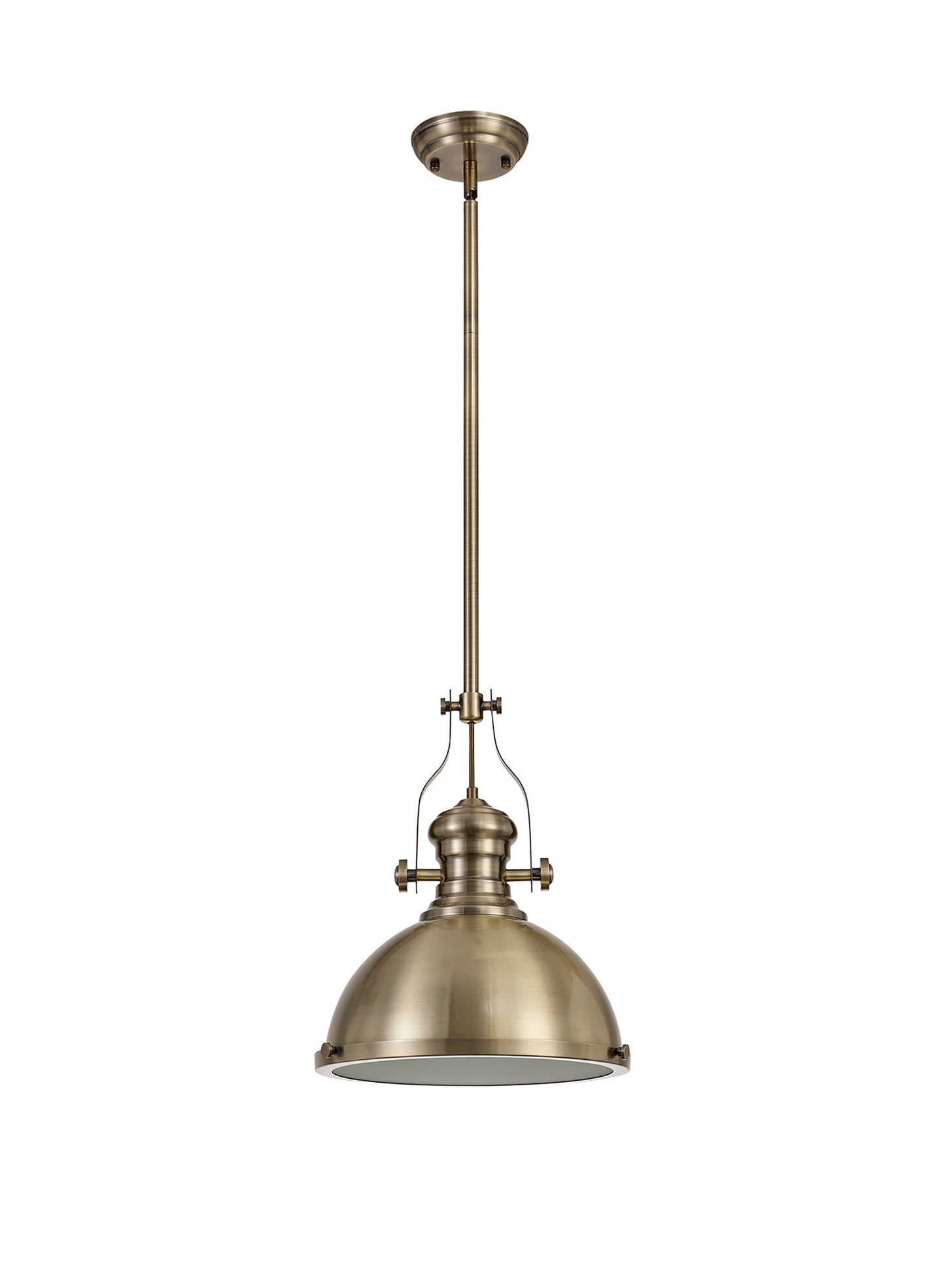 Stanley Pendant, 1 x E27, Antique Brass and Frosted Glass 2
