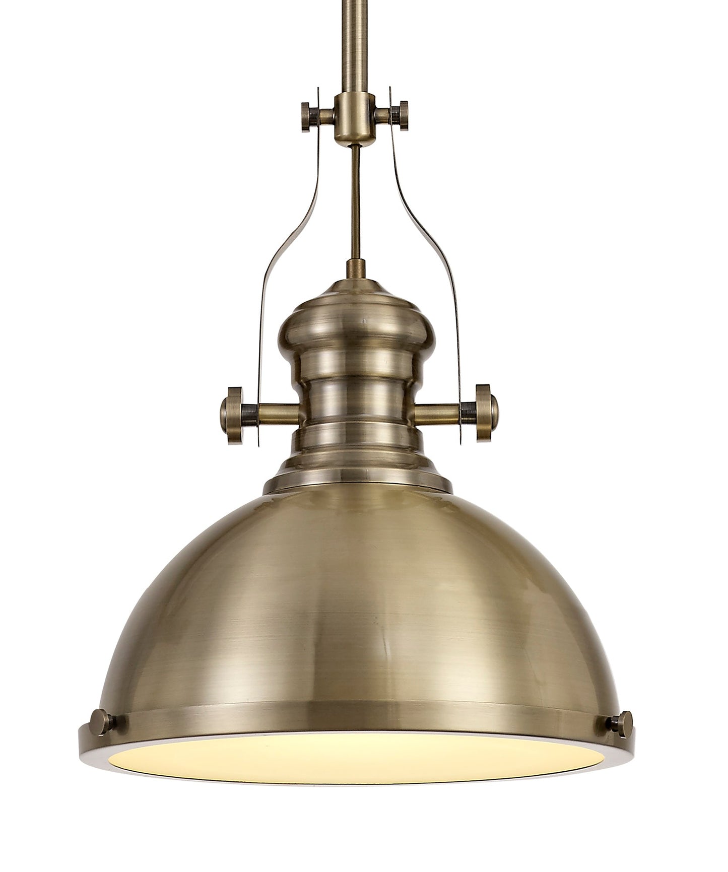 Stanley Pendant, 1 x E27, Antique Brass and Frosted Glass 2