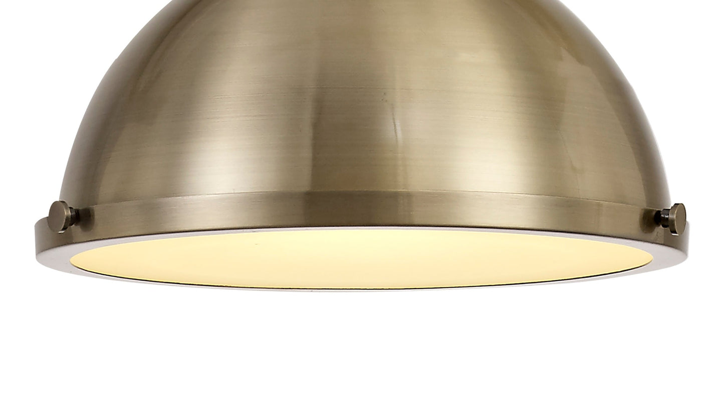 Stanley Pendant, 1 x E27, Antique Brass and Frosted Glass 2