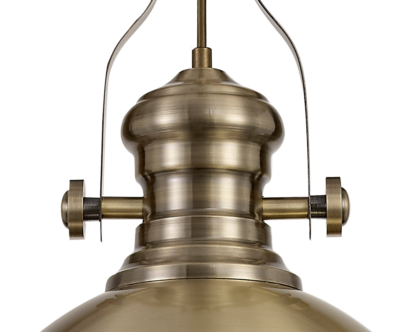 Stanley Pendant, 1 x E27, Antique Brass and Frosted Glass 2