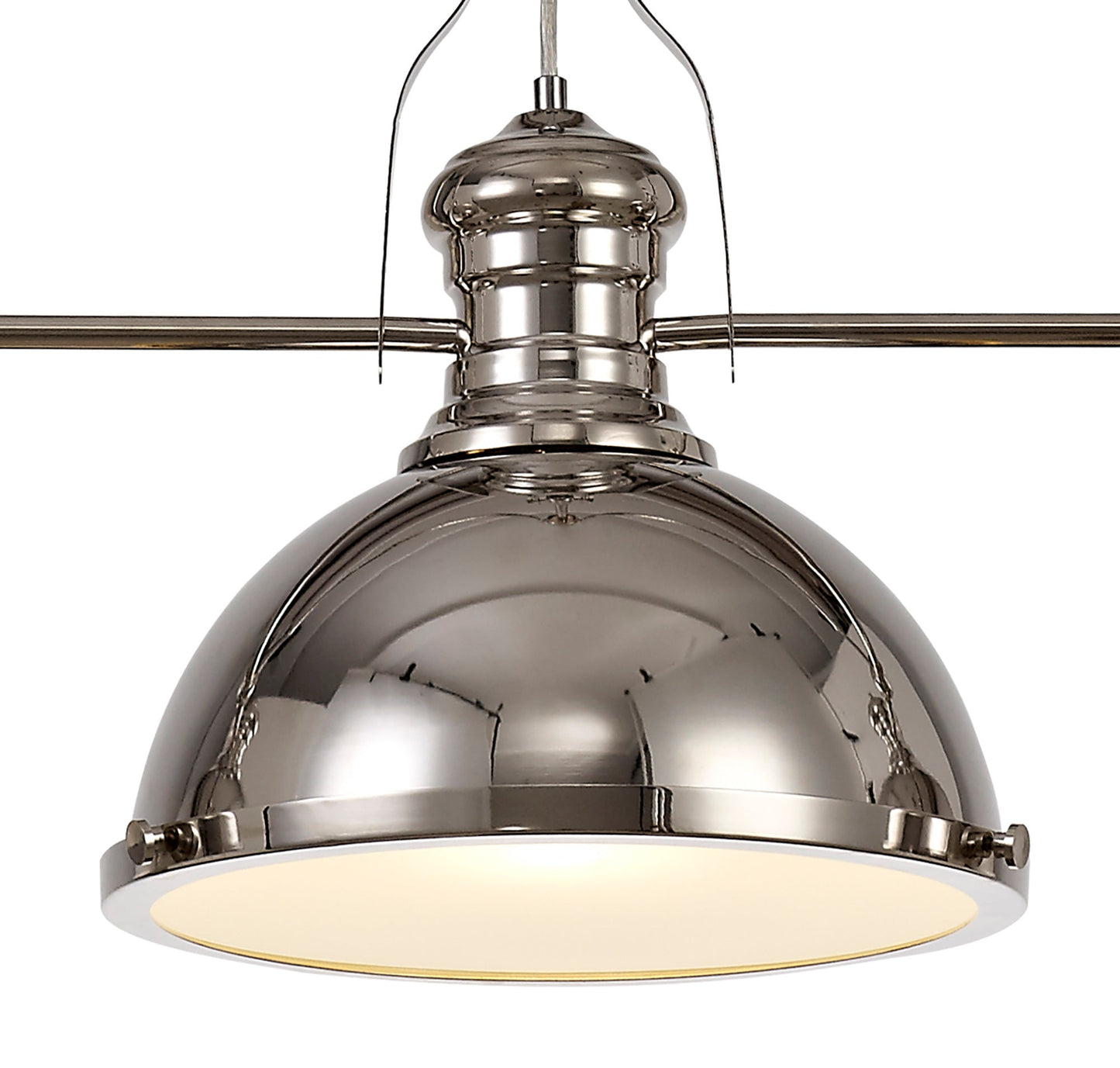 Stanley Linear Pendant, 3 x E27, Polished Nickel and Frosted Glass 2