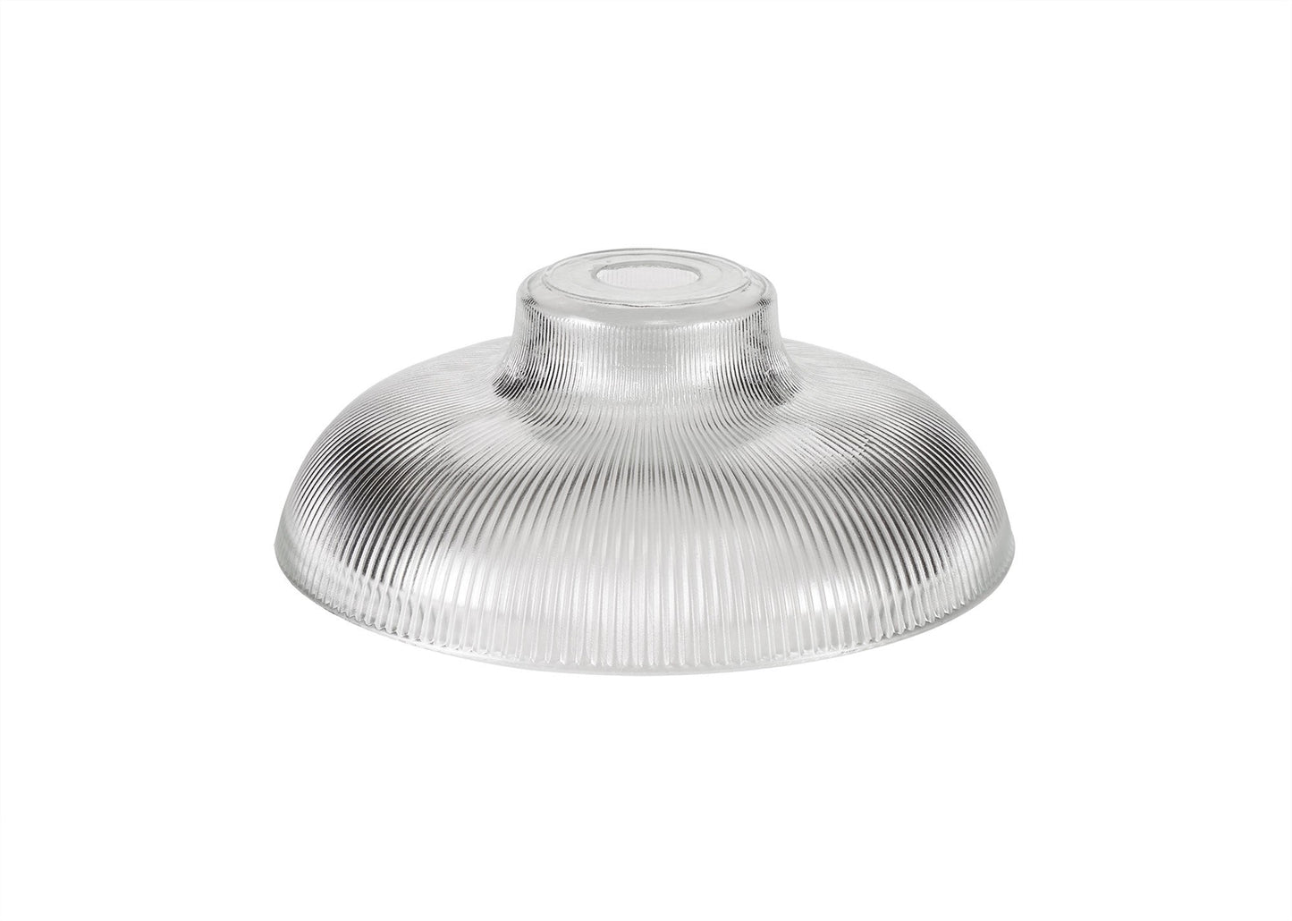 Stanley 1 Light Pendant E27 With 30cm Round Glass Shade, Antique Brass and Clear