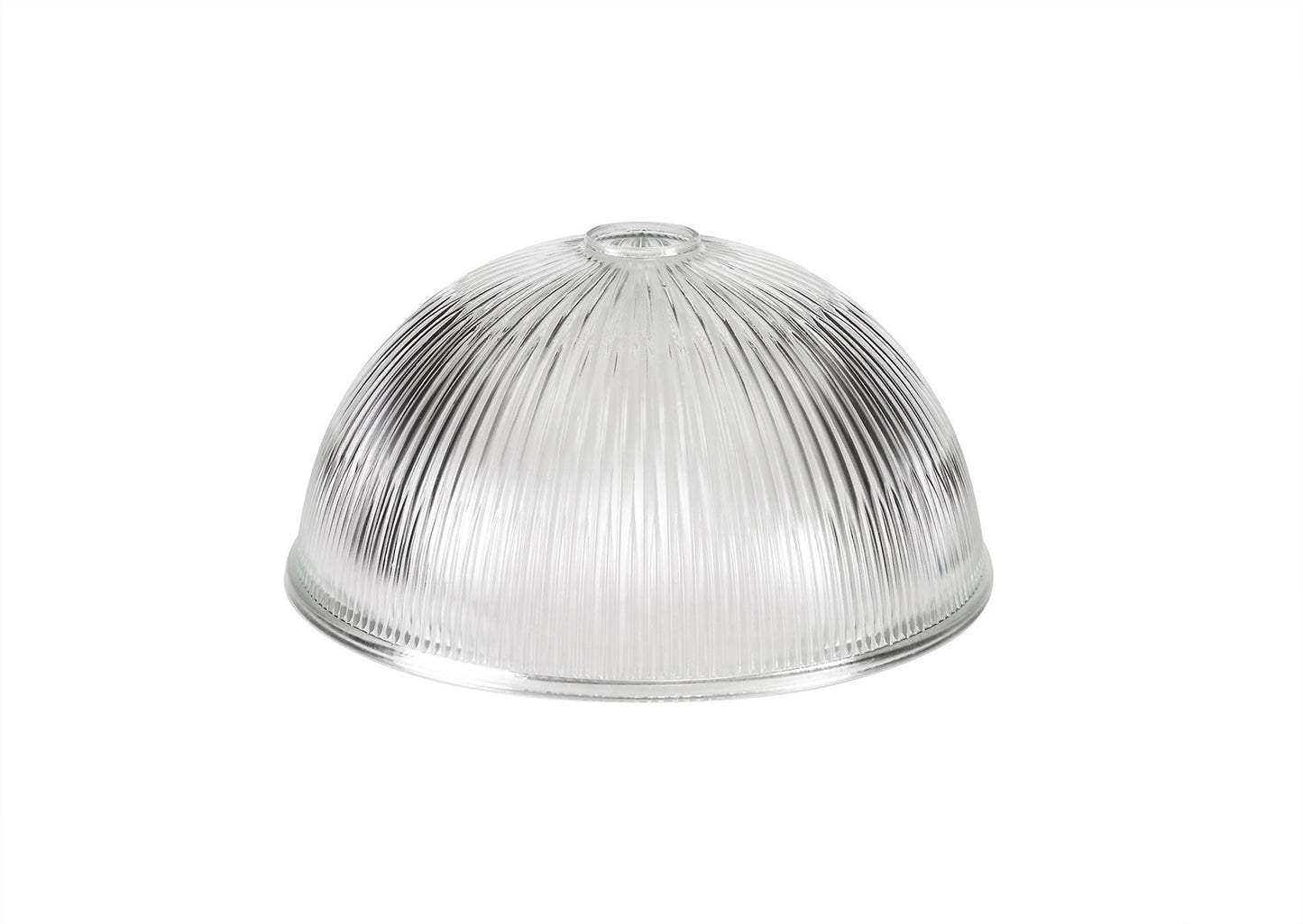 Stanley 1 Light Pendant E27 With 30cm Dome Glass Shade, Antique Brass and Clear