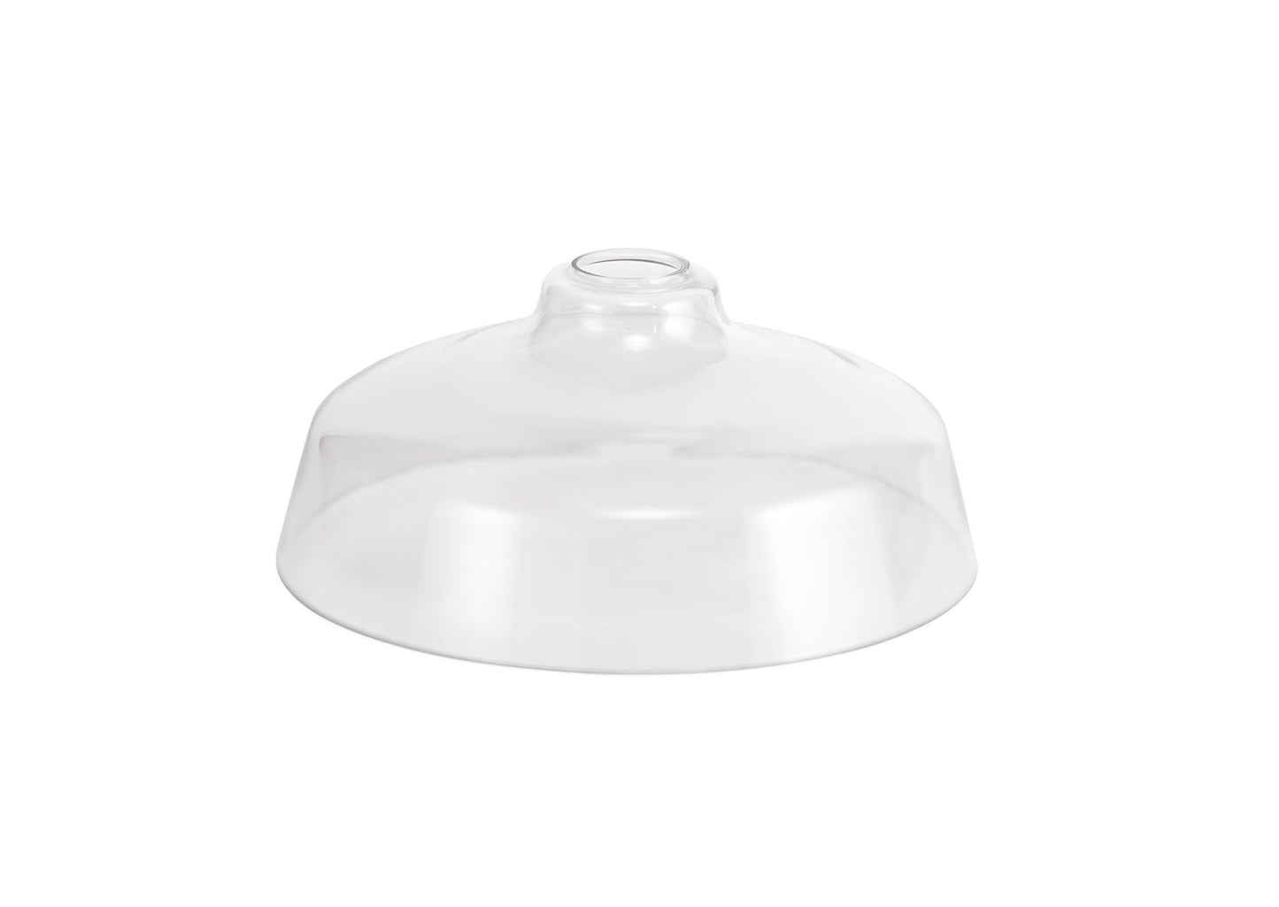 Stanley 1 Light Pendant E27 With 30cm Flat Round Glass Shade, Polished Nickel and Clear