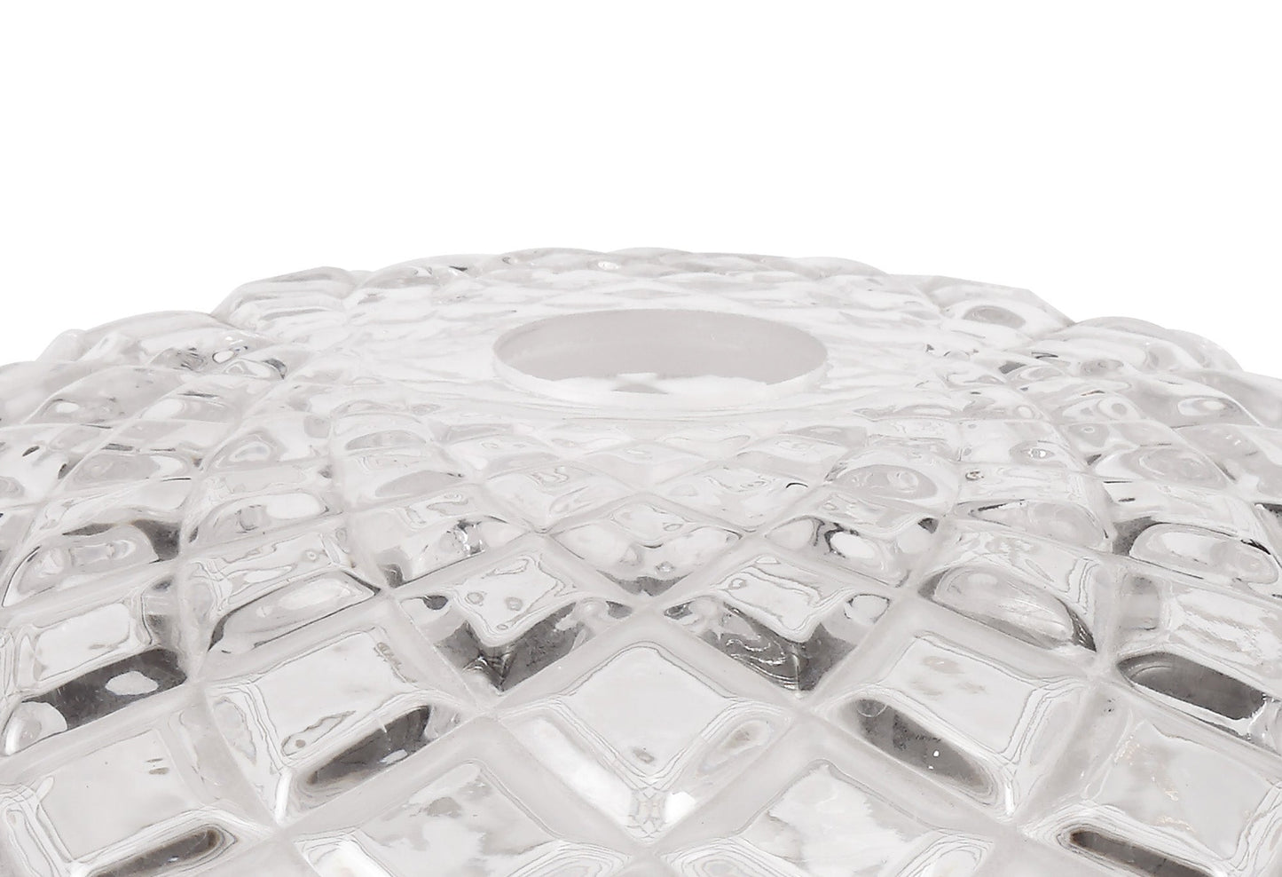 Stanley Flat Round 30cm Patterned Clear Glass Lampshade