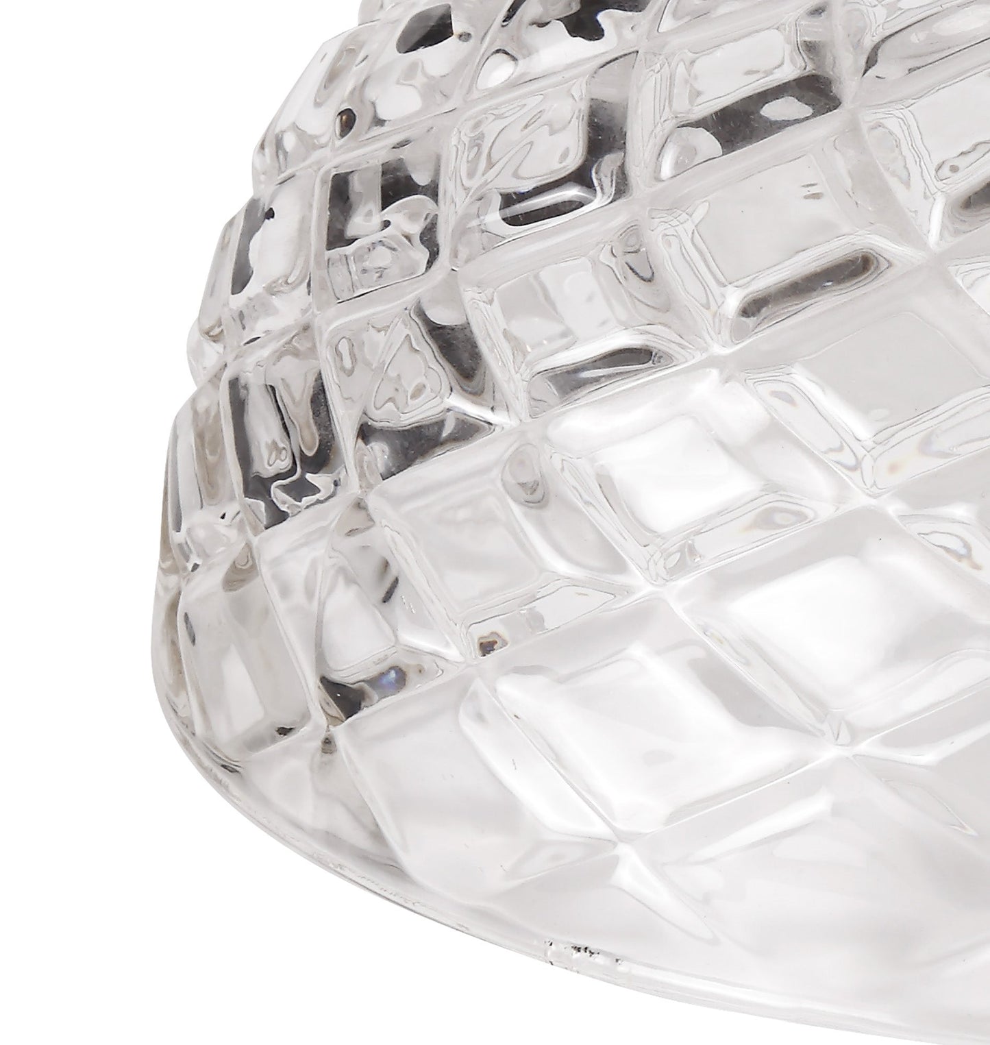 Stanley Flat Round 30cm Patterned Clear Glass Lampshade