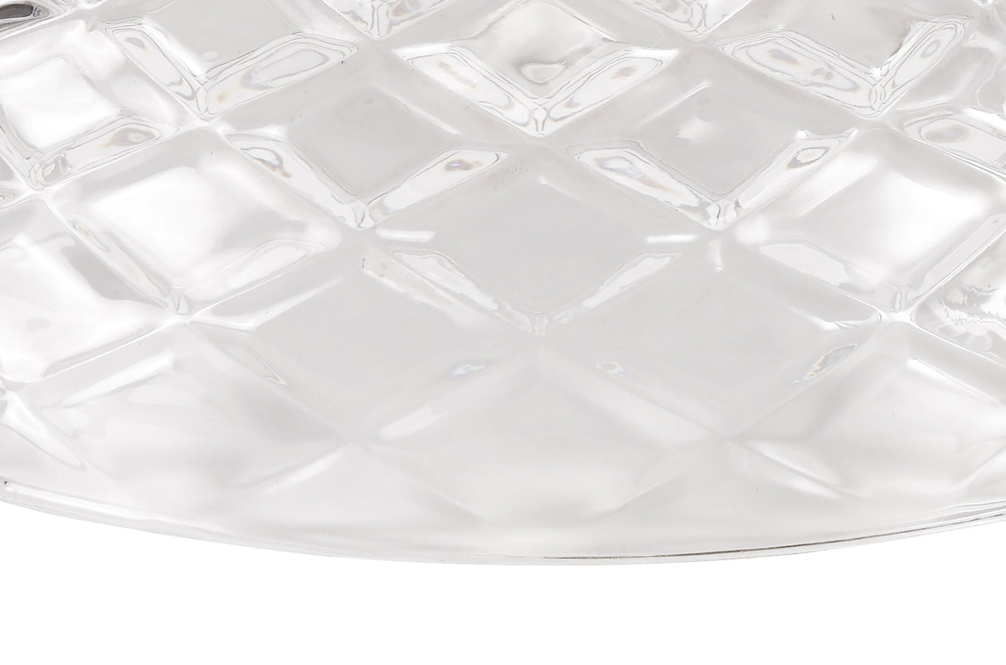 Stanley Flat Round 30cm Patterned Clear Glass Lampshade