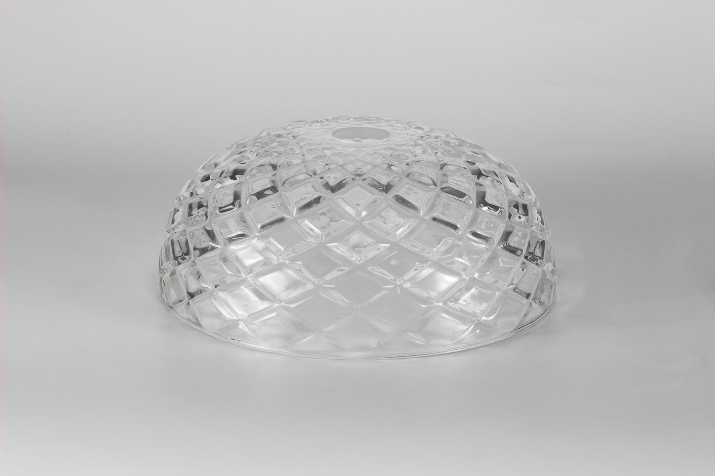 Stanley Flat Round 30cm Patterned Clear Glass Lampshade