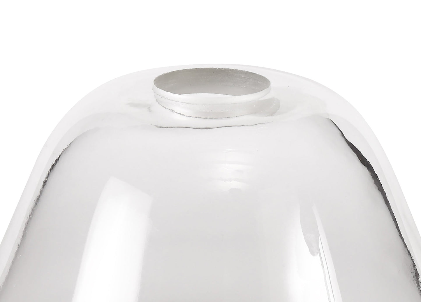 Stanley 1 Light Pendant E27 With 30cm Smooth Bell Glass Shade, Polished Nickel and Clear