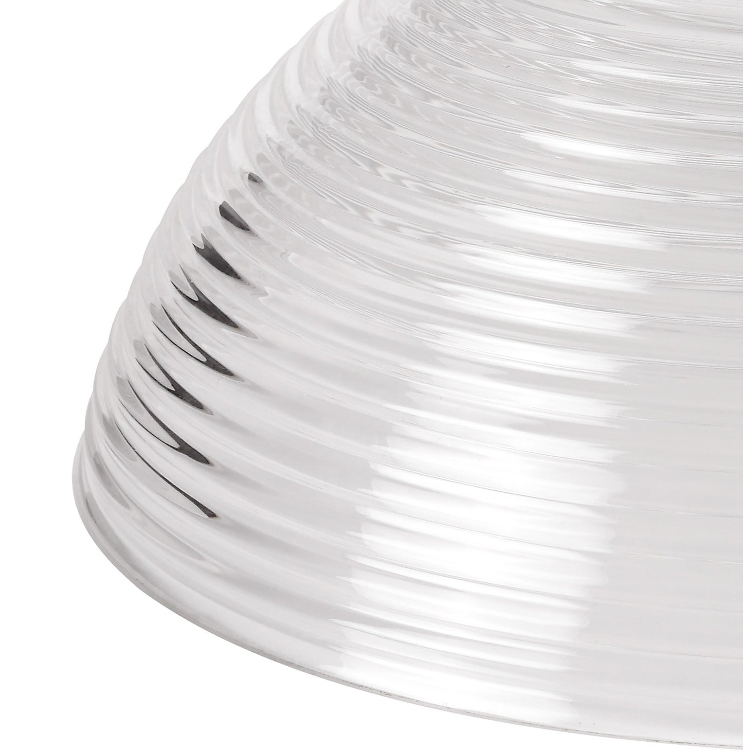 Stanley 1 Light Pendant E27 With 33.5cm Prismatic Glass Shade, Polished Nickel and Clear