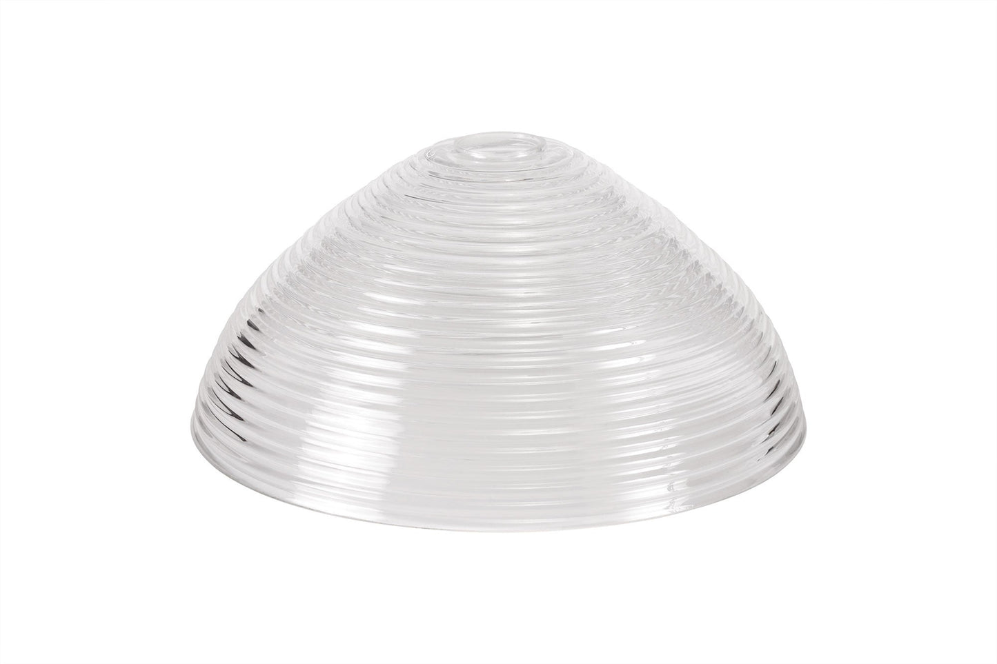 Stanley 1 Light Pendant E27 With 33.5cm Prismatic Glass Shade, Polished Nickel and Clear