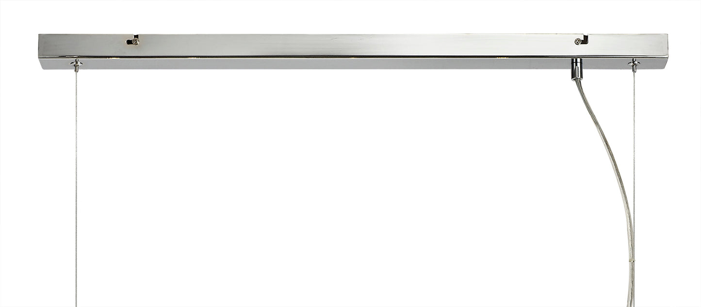 Stubbs Linear Pendant , 7 x G9, Polished Chrome, Smoked Glass