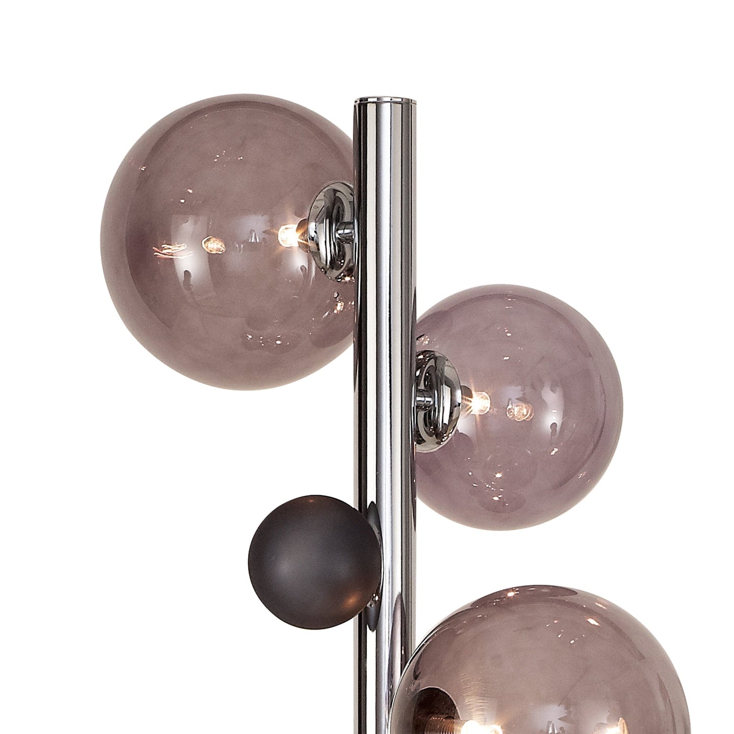 Stubbs Floor Lamp, 8 x G9, Polished Chrome and Smoked Glass