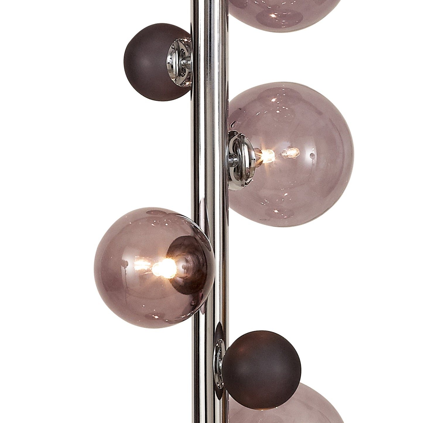 Stubbs Floor Lamp, 8 x G9, Polished Chrome and Smoked Glass