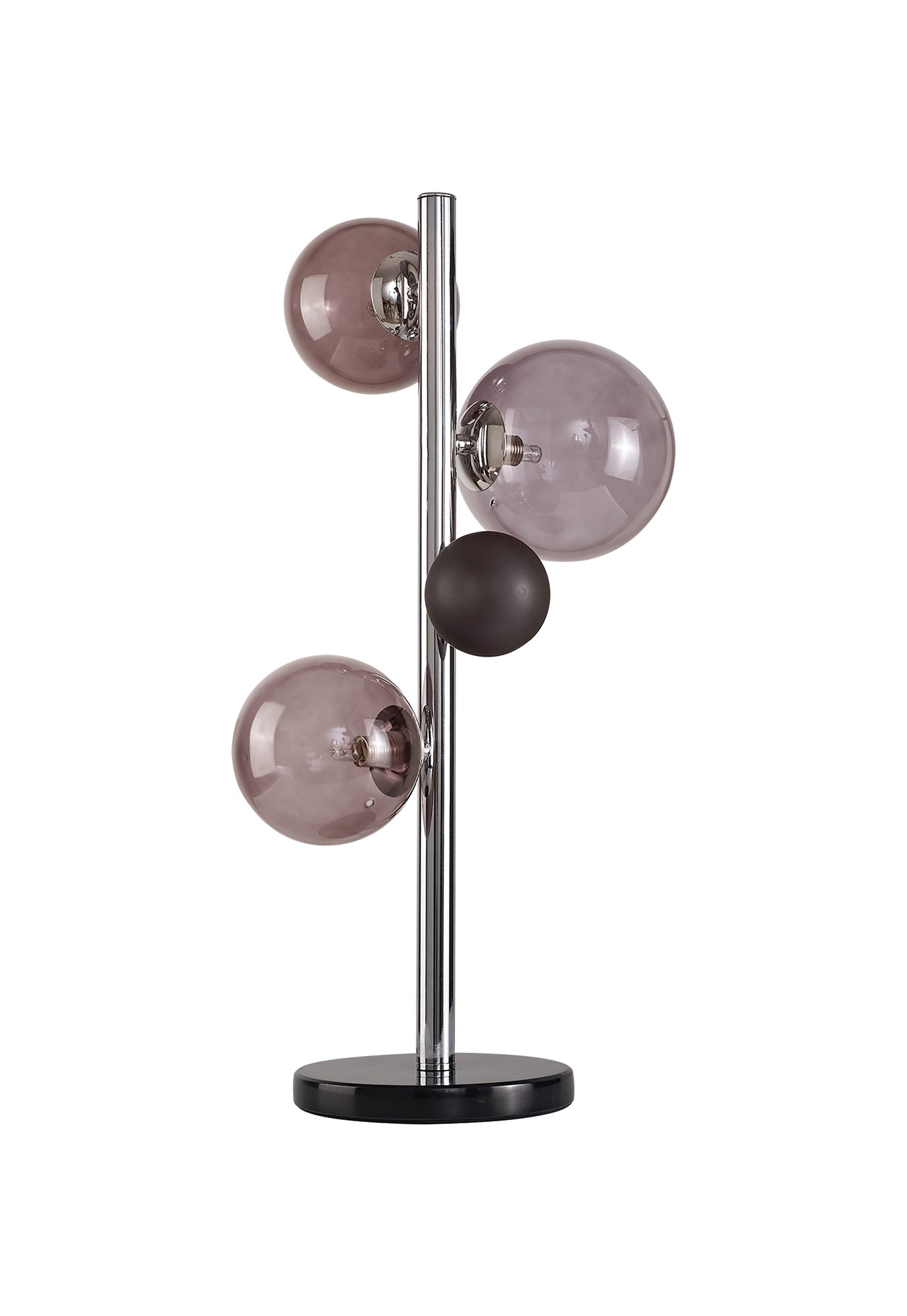 Stubbs Table Lamp, 3 x G9, Polished Chrome and Smoked Glass