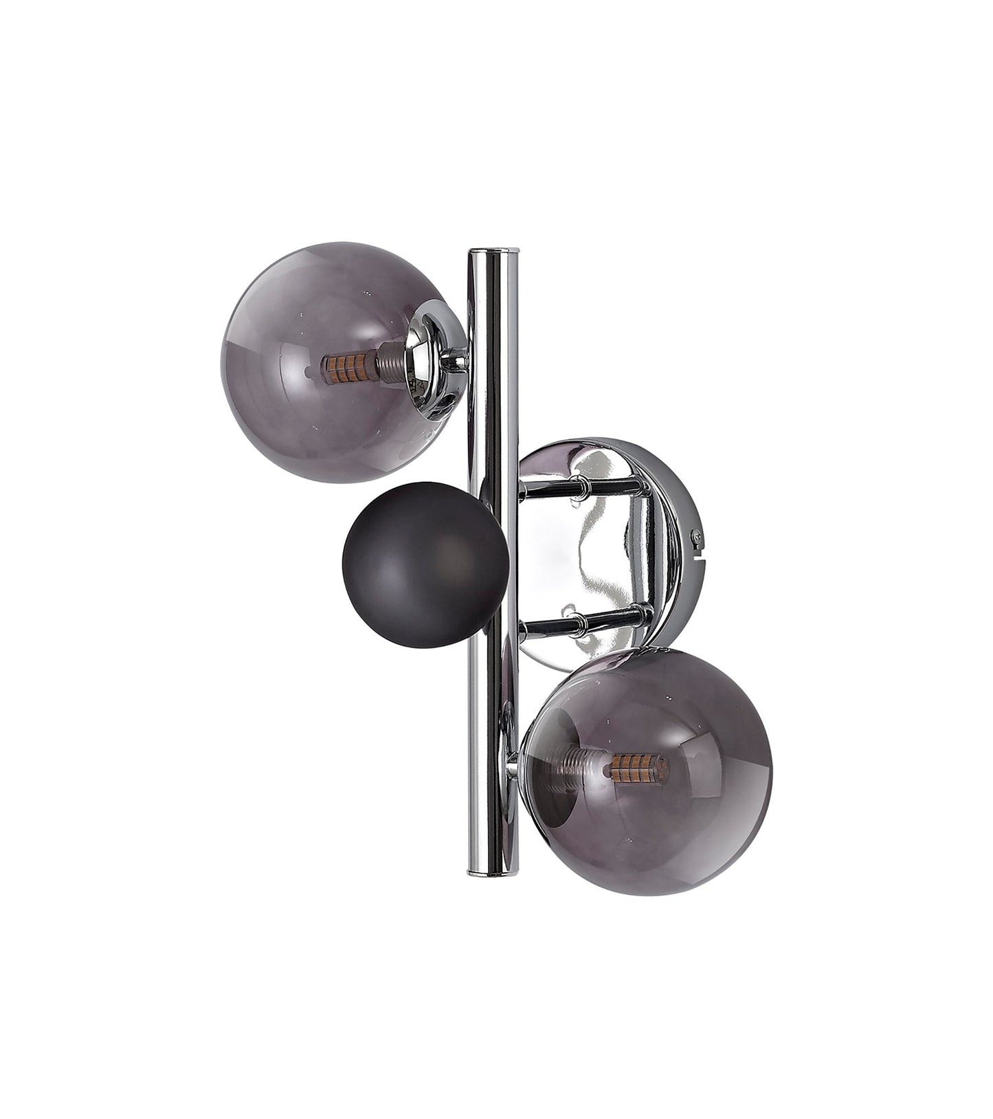 Stubbs Wall Lamp, 2 x G9, Polished Chrome and Smoked Glass