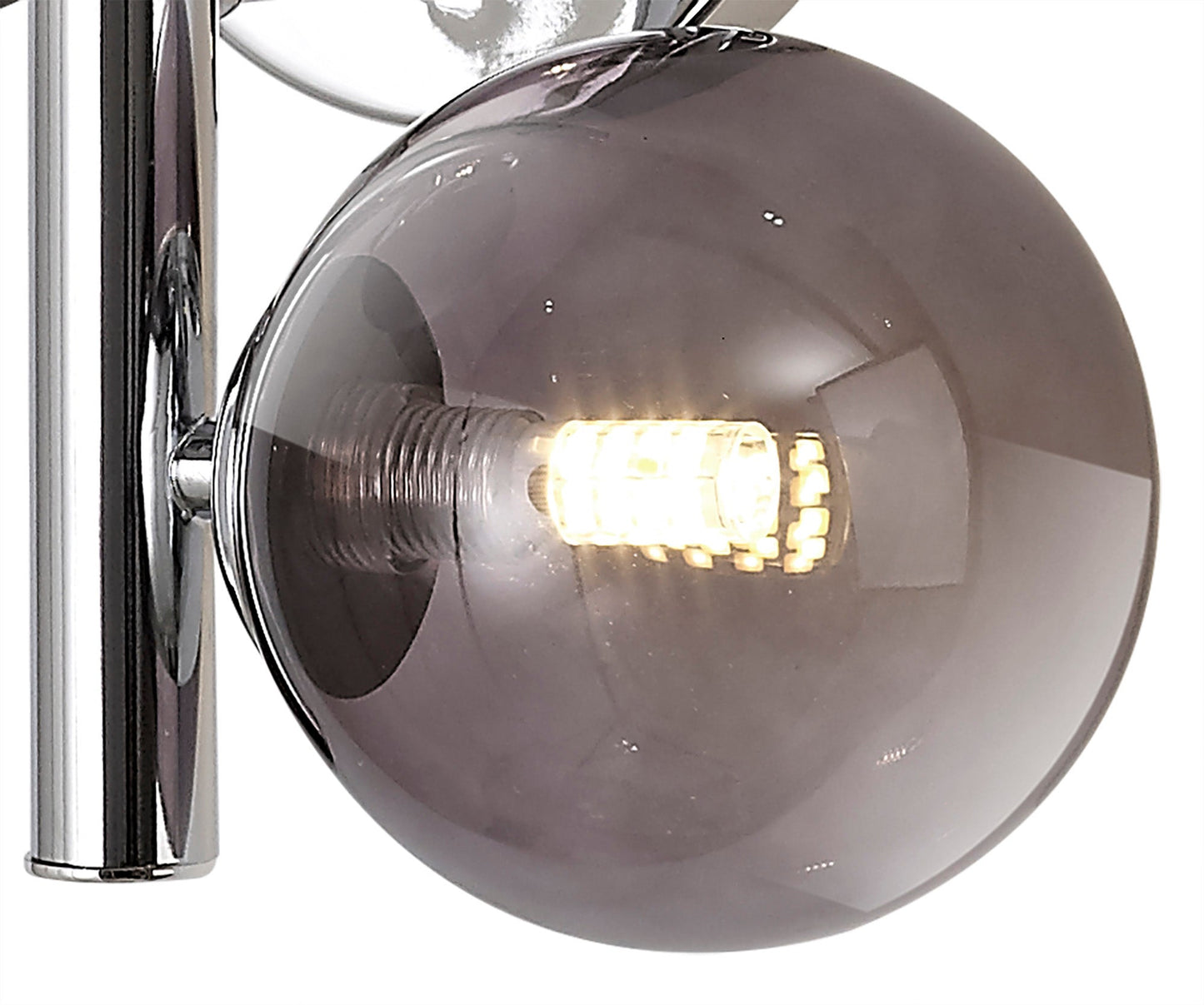 Stubbs Wall Lamp, 2 x G9, Polished Chrome and Smoked Glass