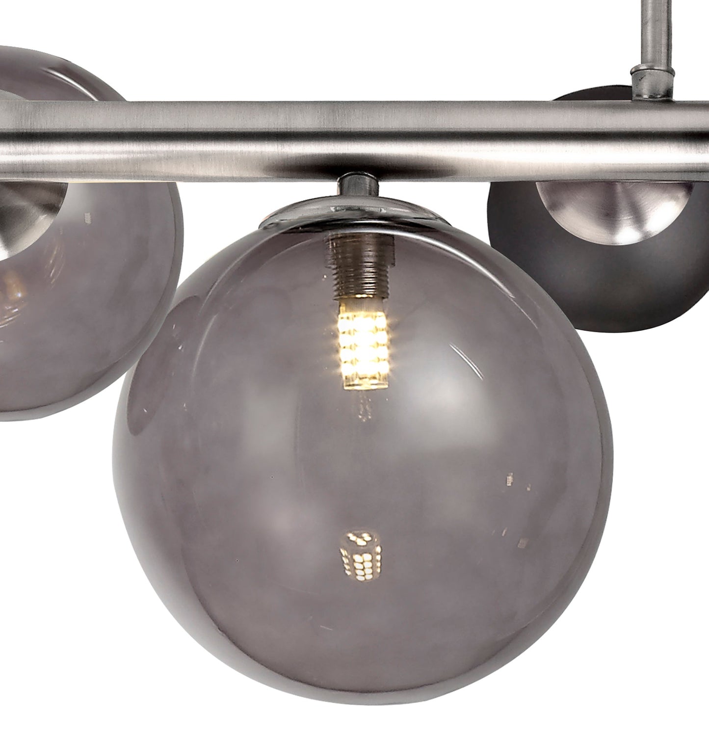 Stubbs Semi-Flush Ceiling Light, 4 x G9, Polished Chrome, Smoked Glass