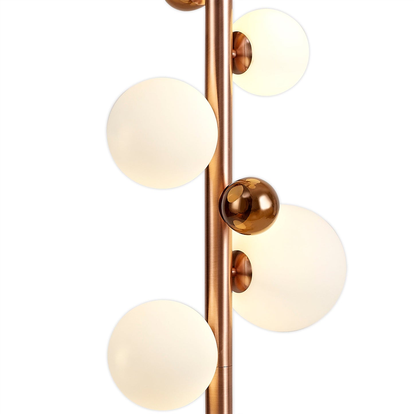 Stubbs Floor Lamp, 8 x G9, Antique Copper and Opal & Copper Glass