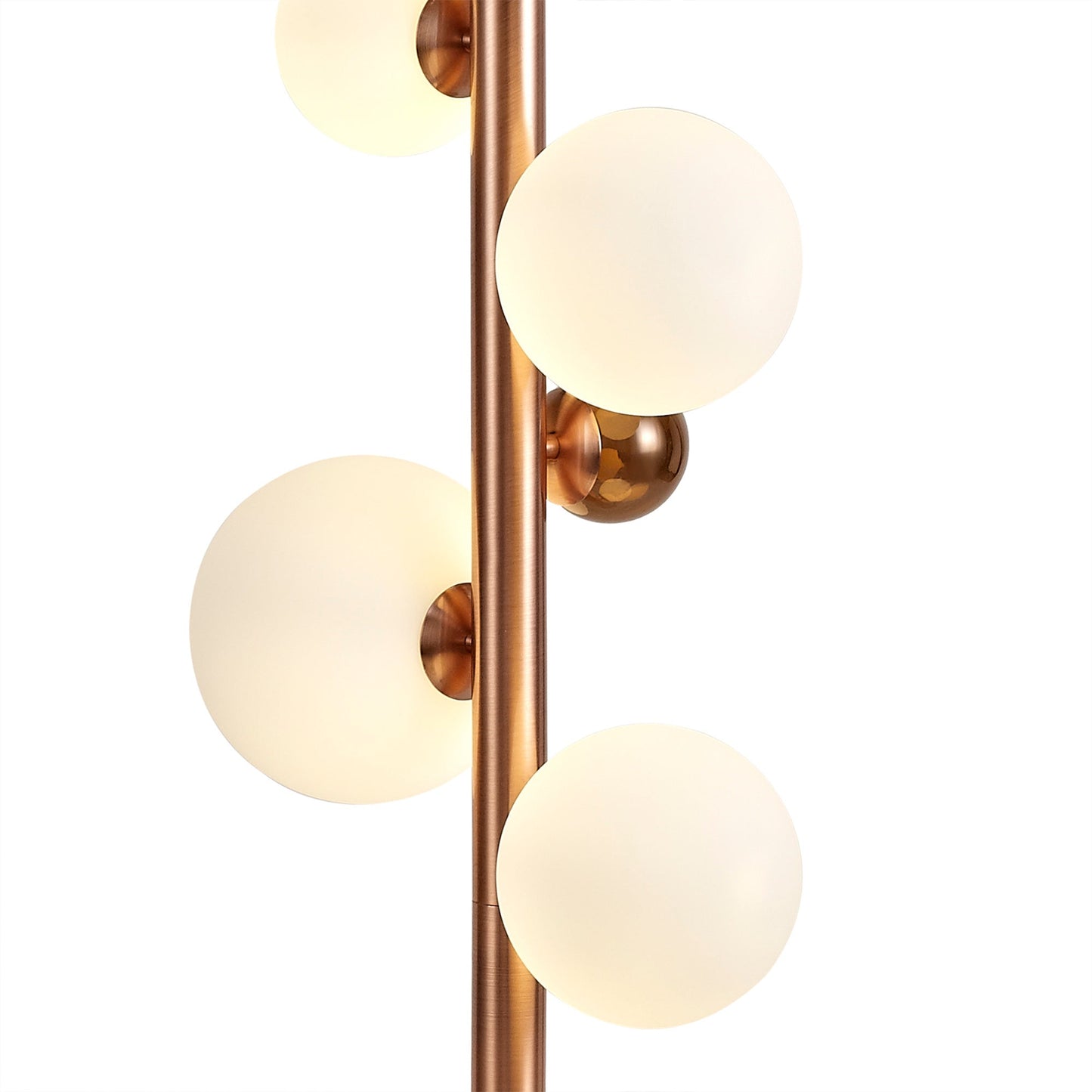 Stubbs Floor Lamp, 8 x G9, Antique Copper and Opal & Copper Glass