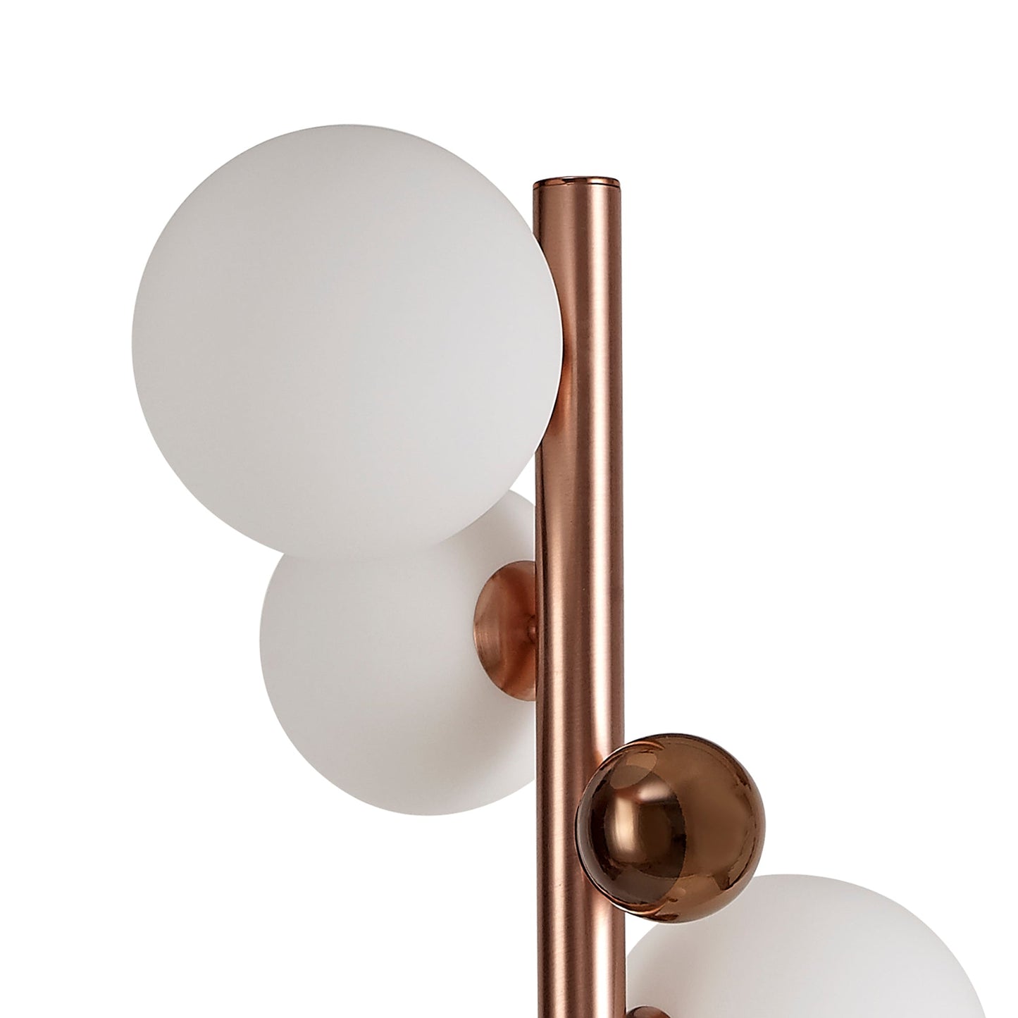Stubbs Floor Lamp, 8 x G9, Antique Copper and Opal & Copper Glass