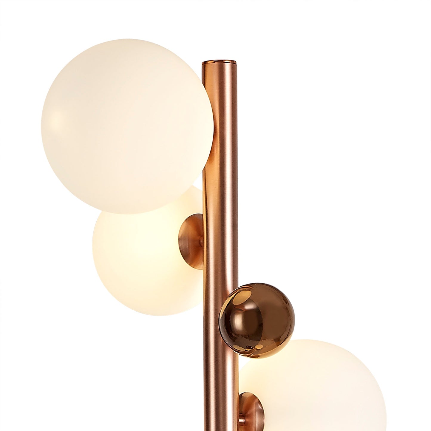 Stubbs Floor Lamp, 8 x G9, Antique Copper and Opal & Copper Glass