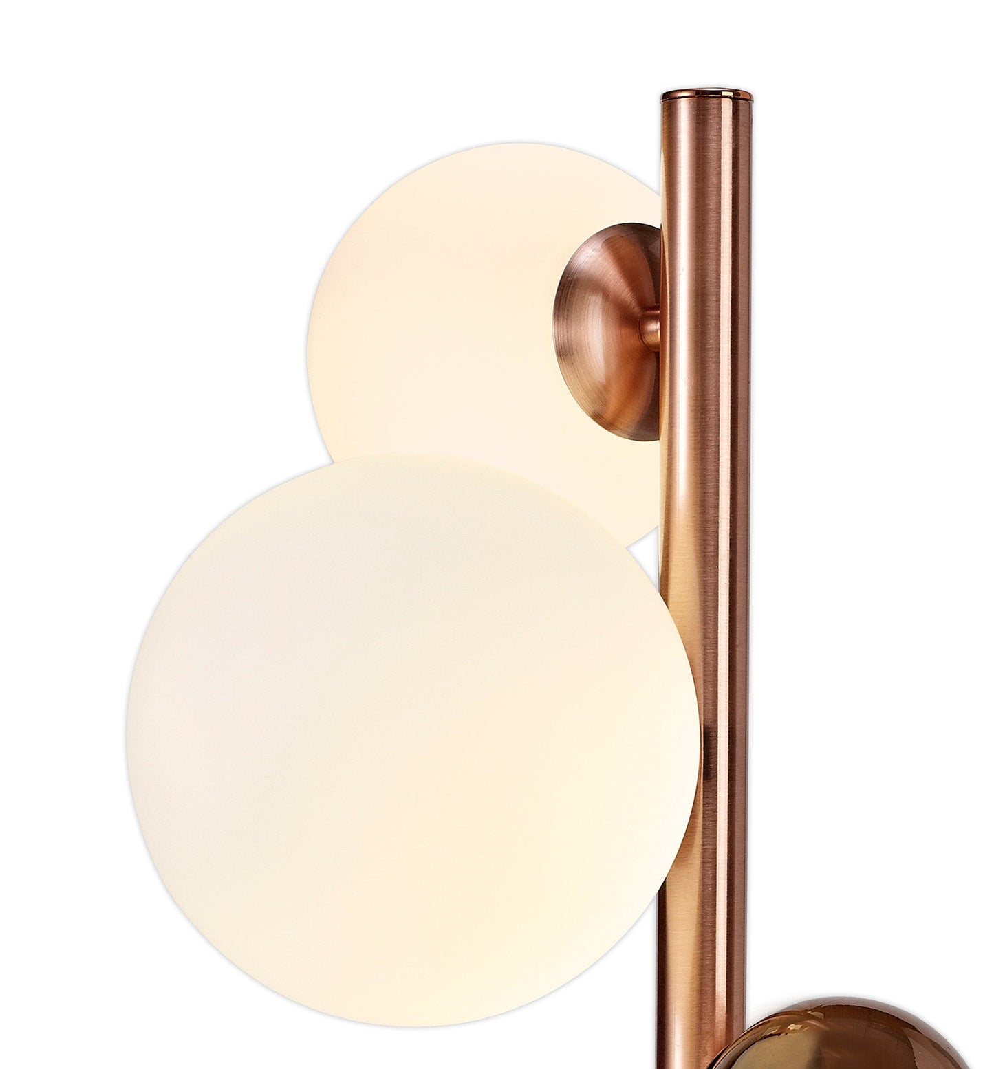 Stubbs Table Lamp, 3 x G9, Antique Copper and Opal & Copper Glass