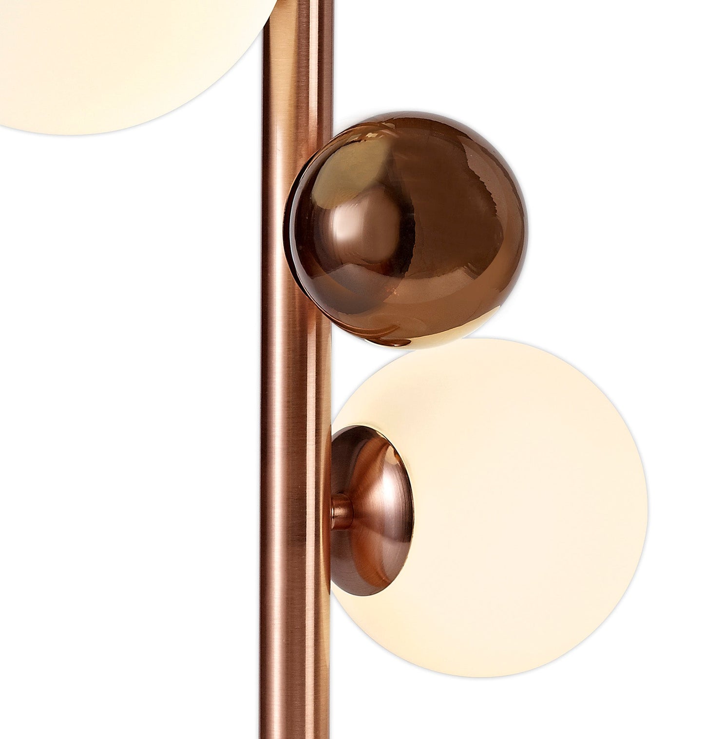 Stubbs Table Lamp, 3 x G9, Antique Copper and Opal & Copper Glass