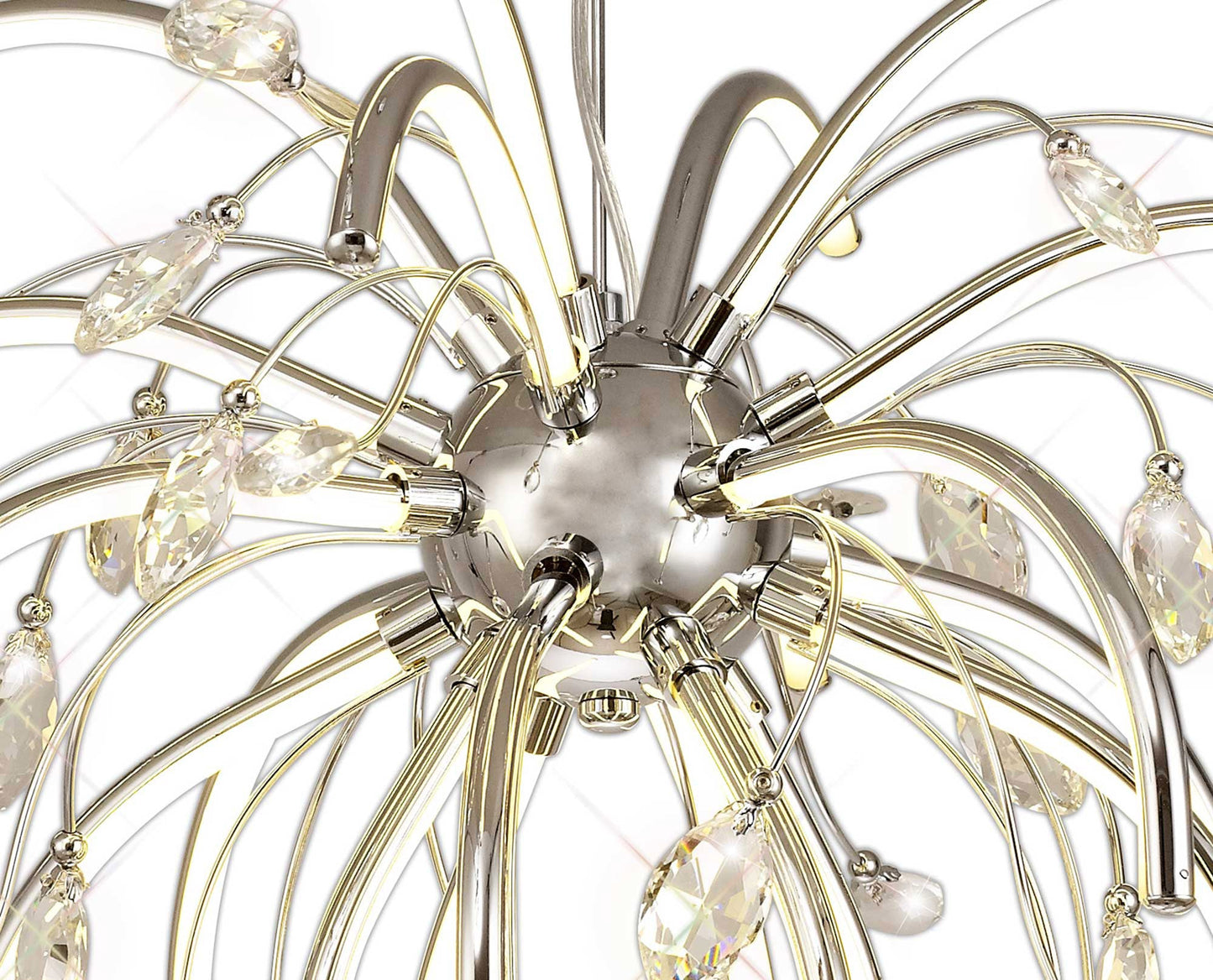 Tabley Large Pendant, 20 x 4.5W LED, 3000K, 2549lm, Polished Chrome, 3yrs Warranty