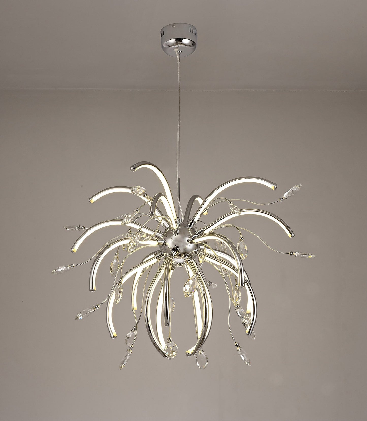 Tabley Large Pendant, 20 x 4.5W LED, 3000K, 2549lm, Polished Chrome, 3yrs Warranty
