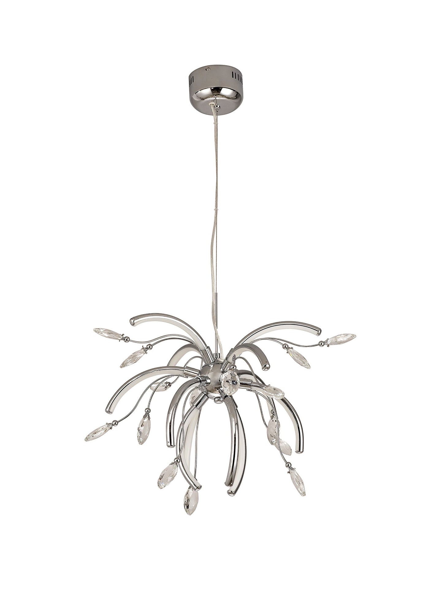 Tabley Medium Pendant, 12 x 2.5W LED, 3000K, 1243lm, Polished Chrome, 3yrs Warranty