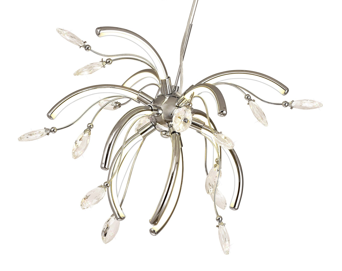 Tabley Medium Pendant, 12 x 2.5W LED, 3000K, 1243lm, Polished Chrome, 3yrs Warranty