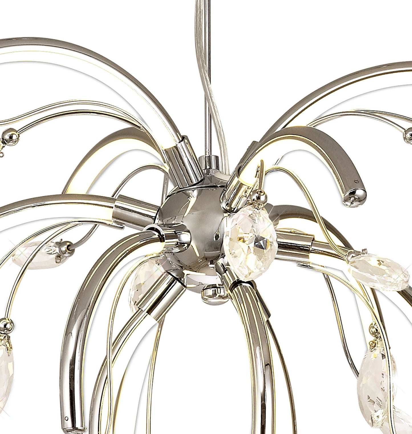 Tabley Medium Pendant, 12 x 2.5W LED, 3000K, 1243lm, Polished Chrome, 3yrs Warranty