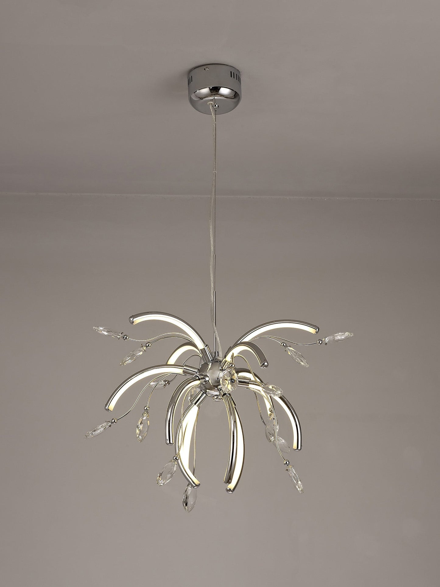 Tabley Medium Pendant, 12 x 2.5W LED, 3000K, 1243lm, Polished Chrome, 3yrs Warranty