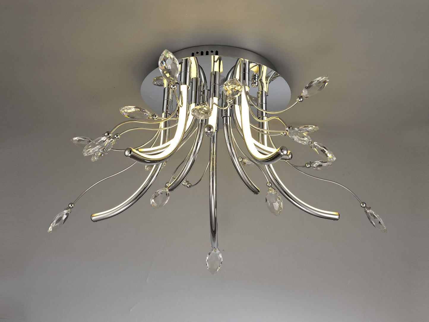 Tabley Medium Celing, 10 x 3.5W LED, 3000K, 1146lm, Polished Chrome, 3yrs Warranty