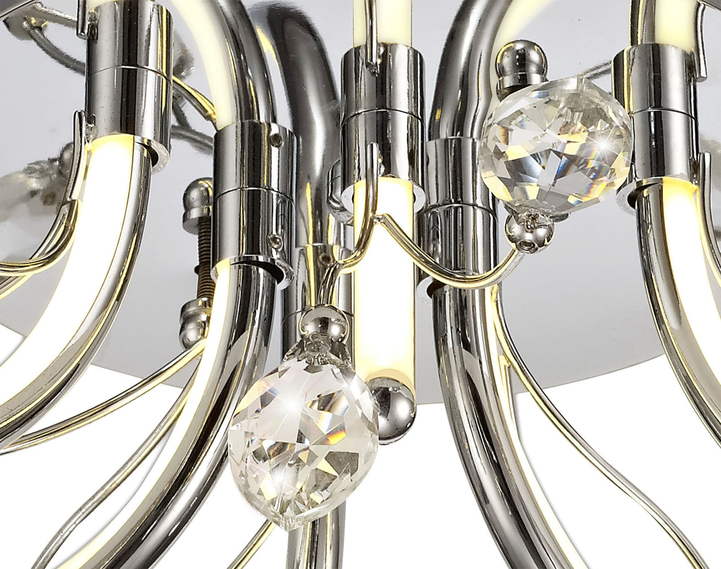 Tabley Small Celing, 6 x 2W LED, 3000K, 580lm, Polished Chrome, 3yrs Warranty