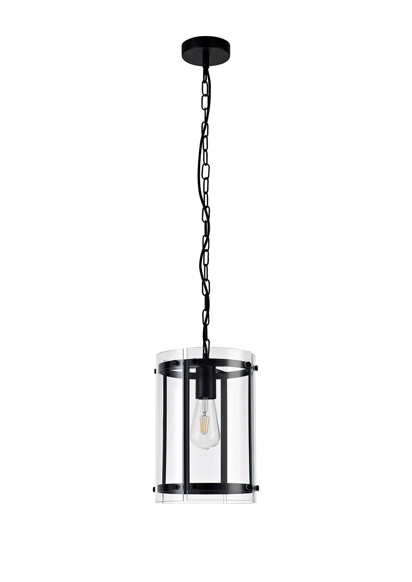 Tarporley Pendant, 1 Light E27, Matt Black 2
