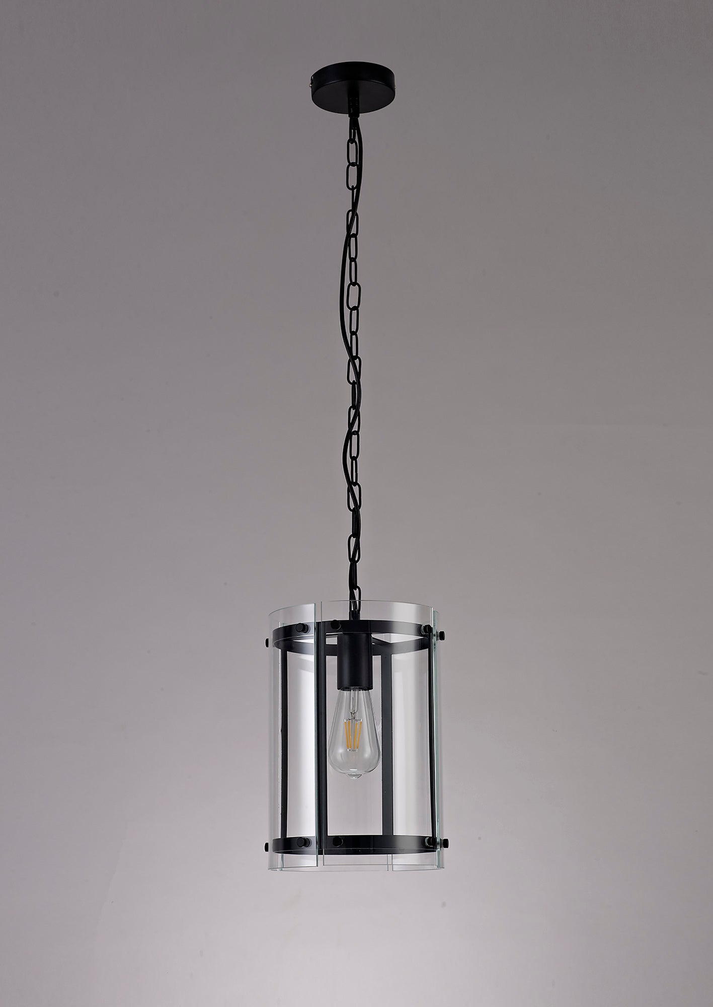 Tarporley Pendant, 1 Light E27, Matt Black 2