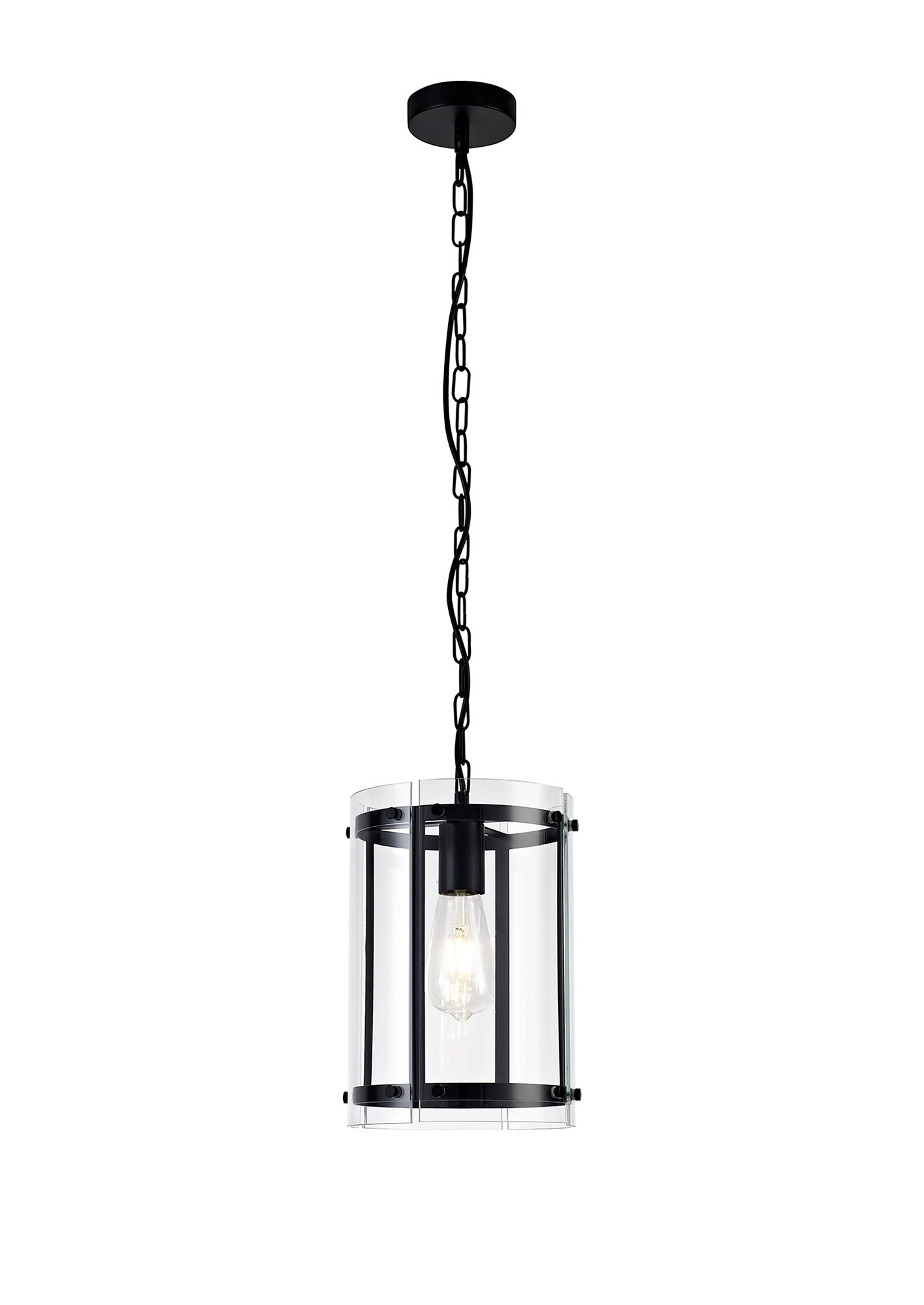 Tarporley Pendant, 1 Light E27, Matt Black 2