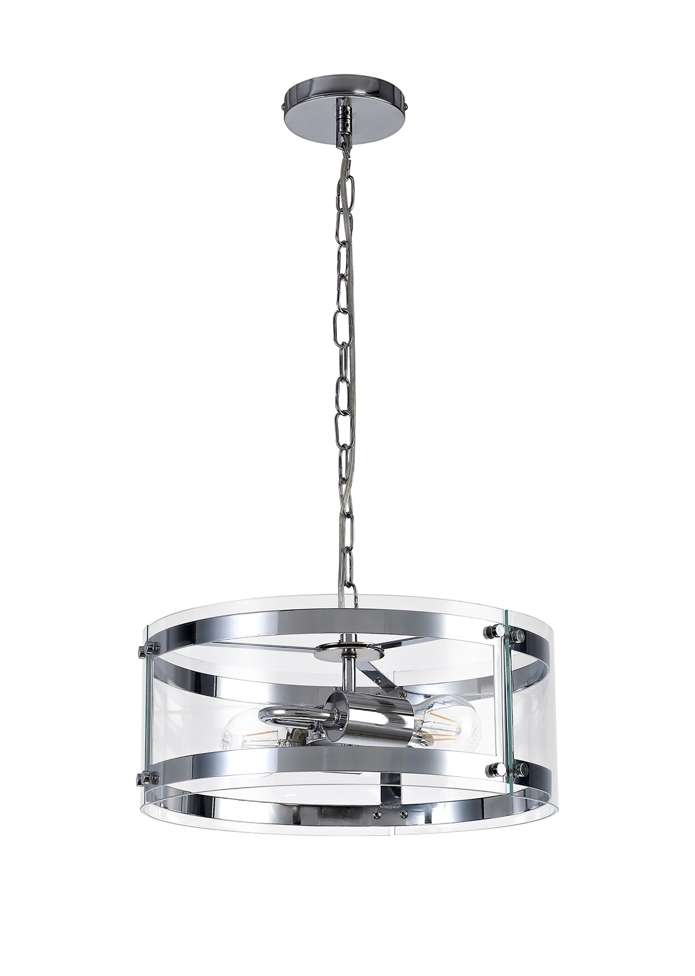 Tarporley Pendant, 2 Light E27, Polished Chrome 2