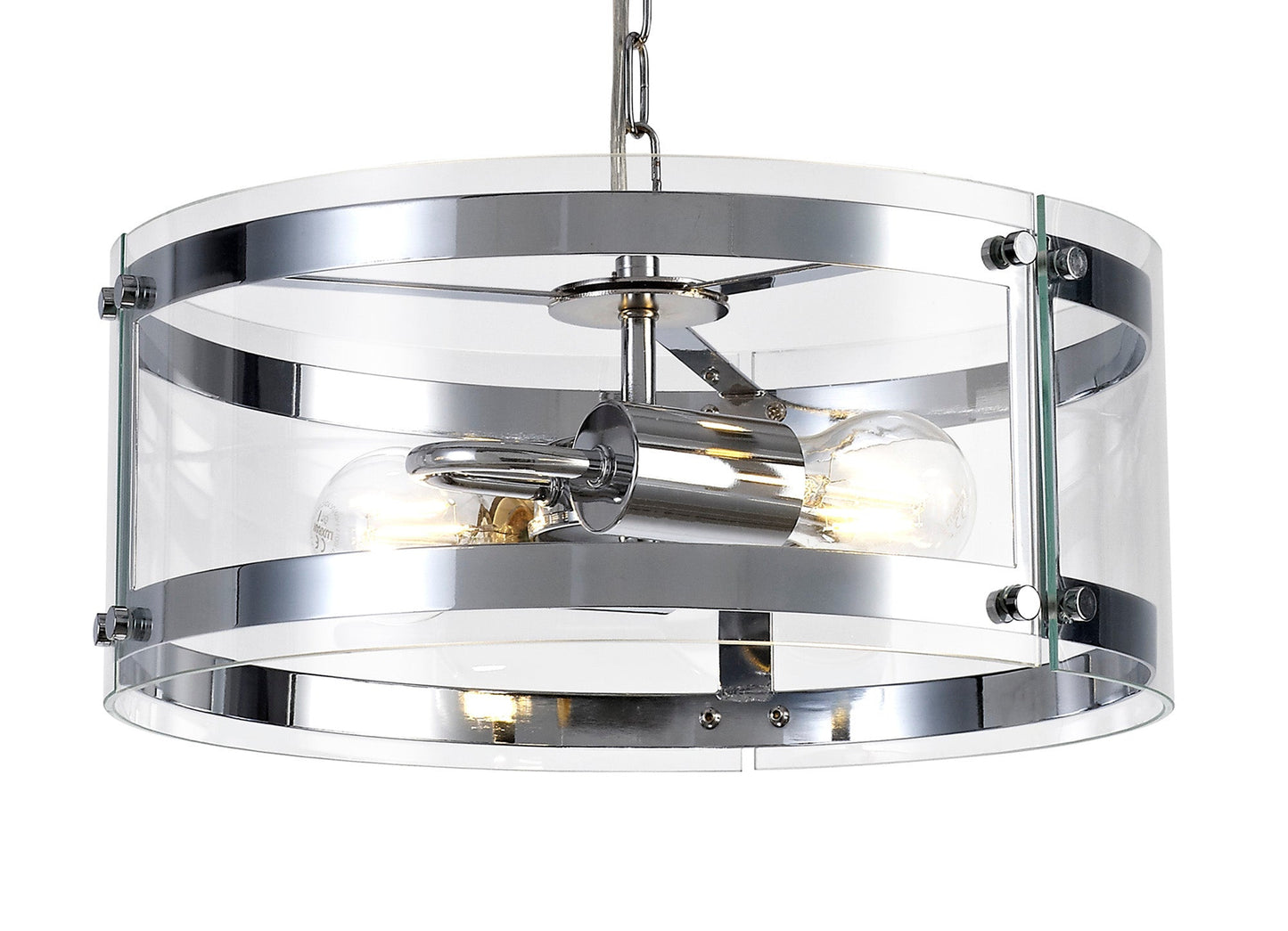 Tarporley Pendant, 2 Light E27, Polished Chrome 2